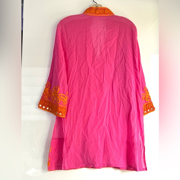 Barbara Gerwit Embroidered Mirrored Tunic Top Cover-Up - Picture 3 of 10